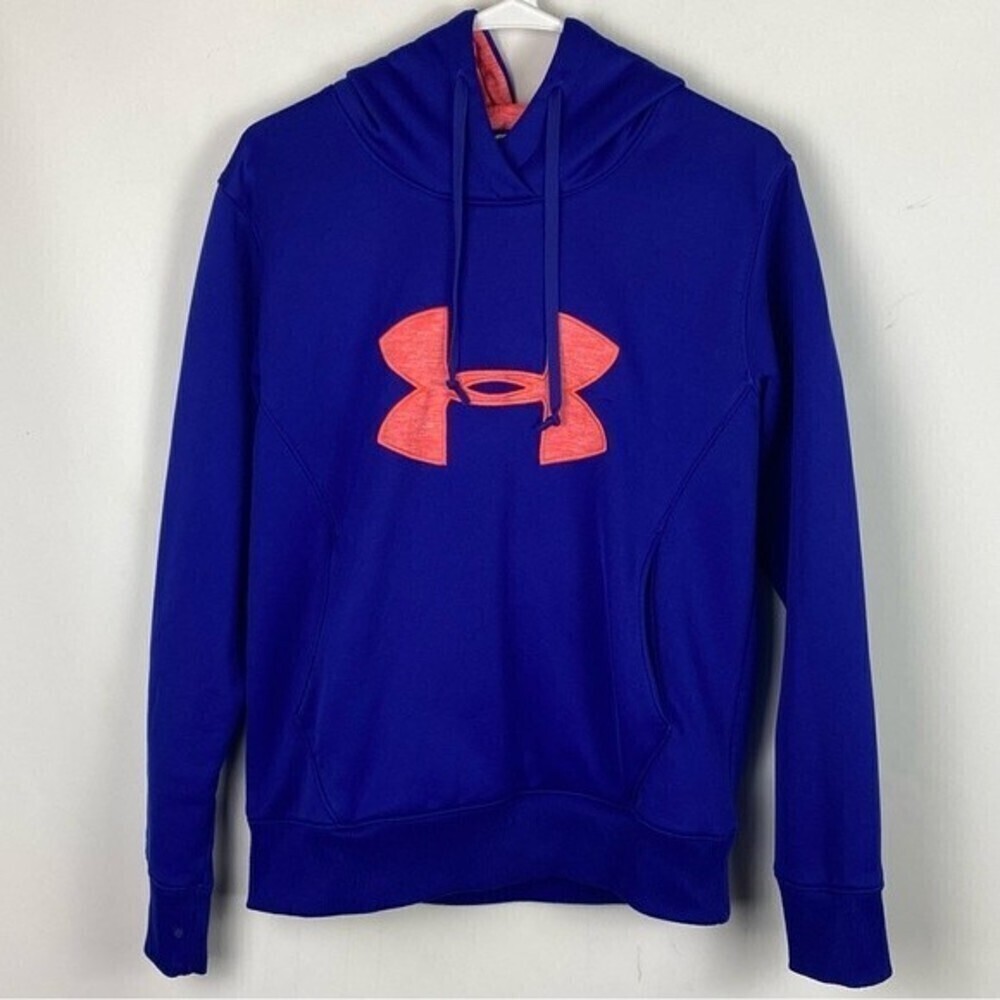 Under Armour Storm Sweater Adult Small Blue Hooded Pullover Logo Casual Sweater